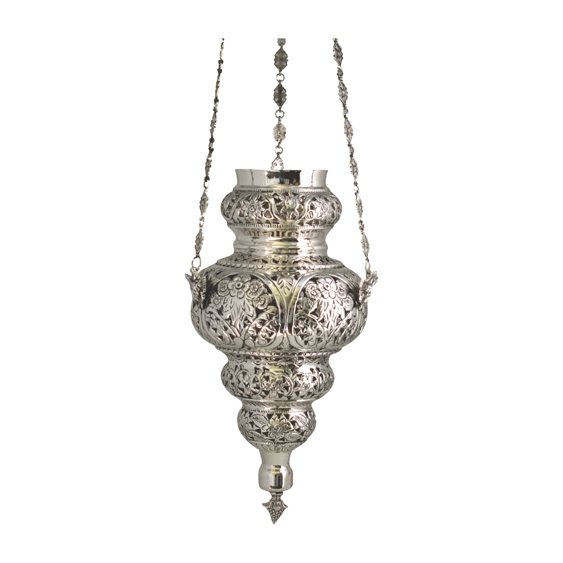 Corfu Candle No 2 New Perforated Silver Patina | 1289