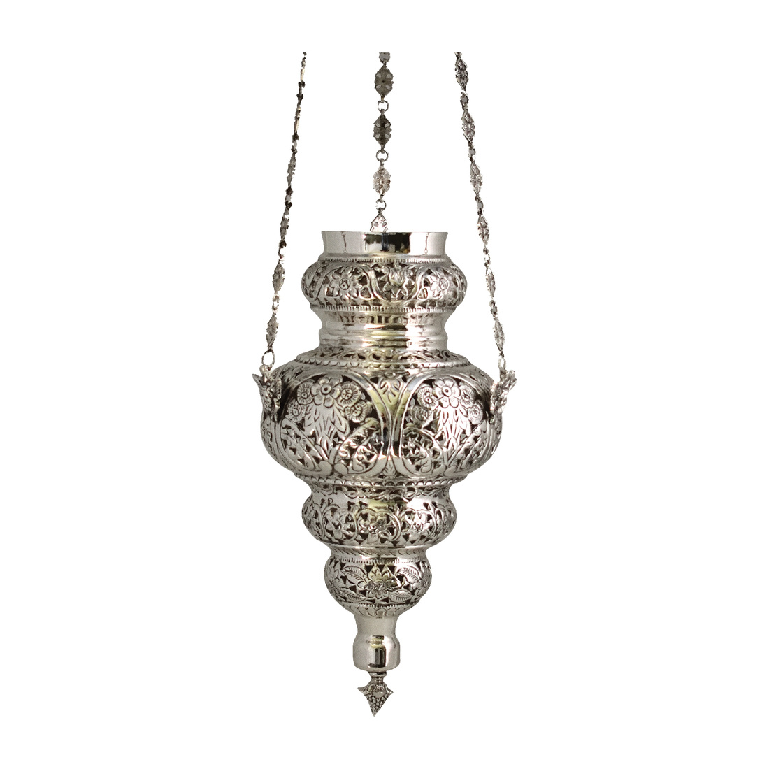 Corfu Candle Gigas New Perforated Silver Patina | 1295B