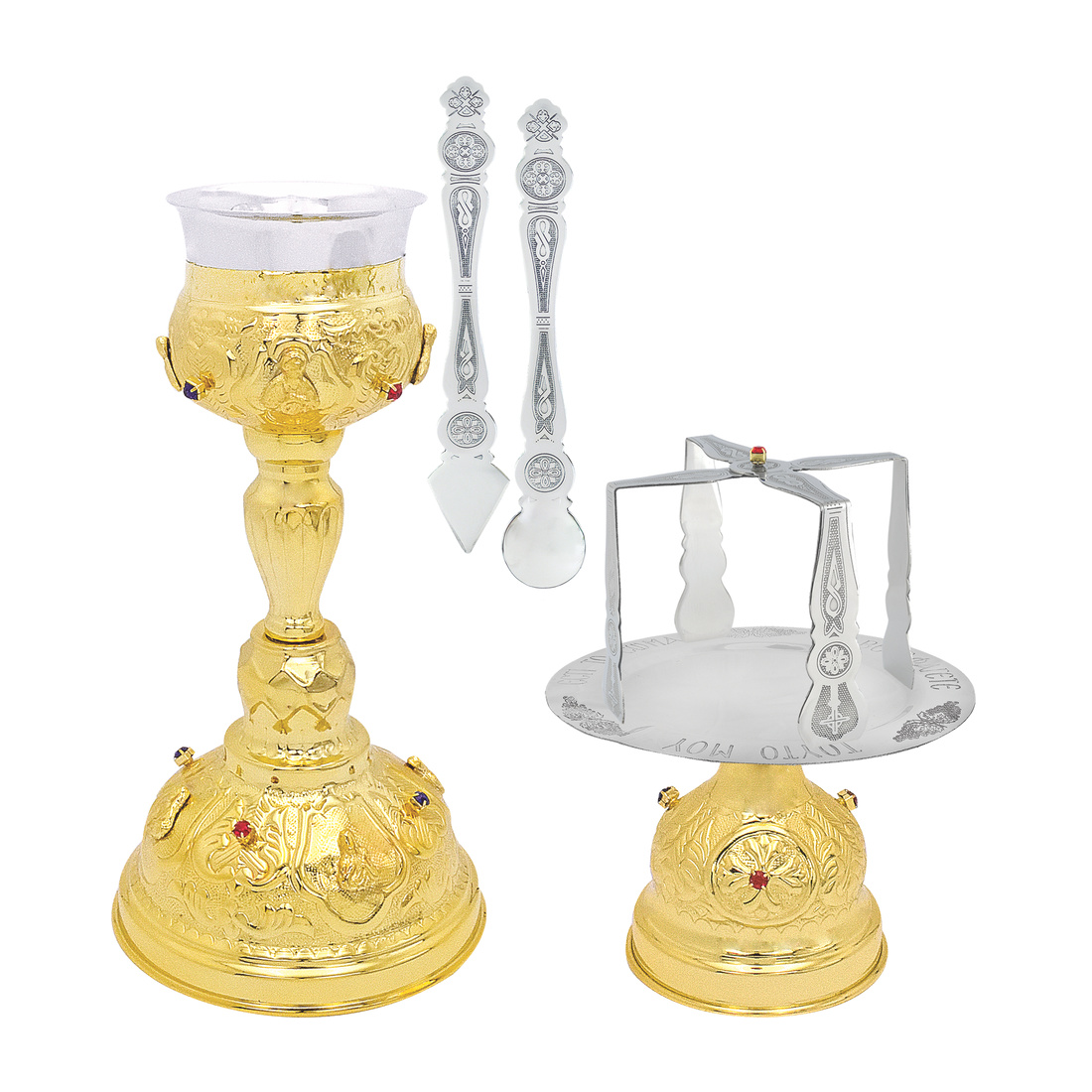 Chalice Set 500Ml Gold With Stones | 1364