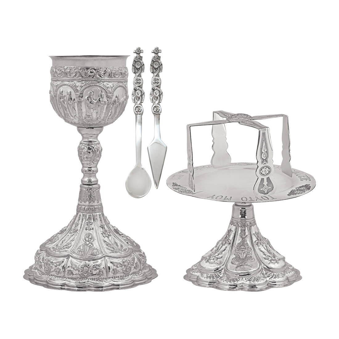 Chalice Set Curved Silver Patina 640Ml | 1372