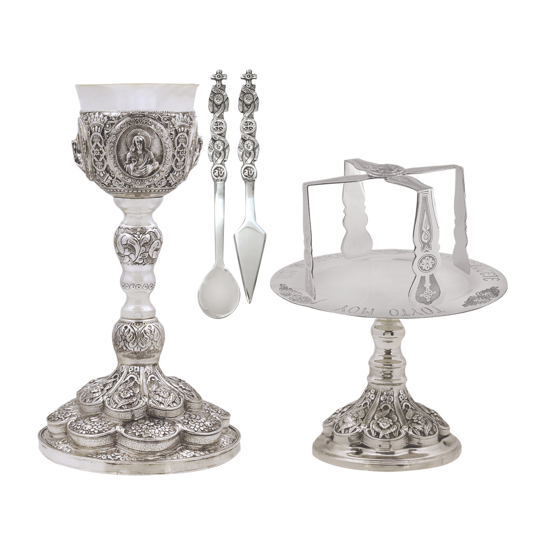 Chalice Set Curved Silver Patina 640Ml | 1374