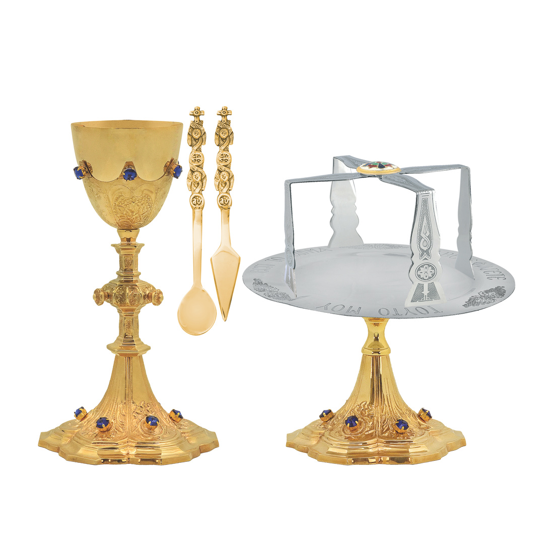 Chalice Set Curved Cold With Blue Stone 250Ml | 1376