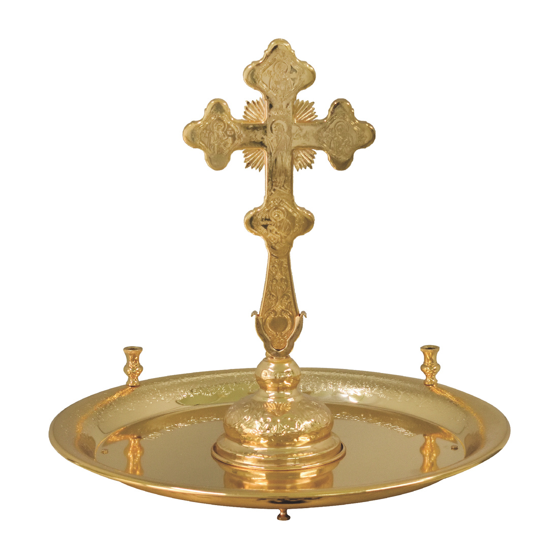 Cross Veneration Tray - Gold Color | 3709