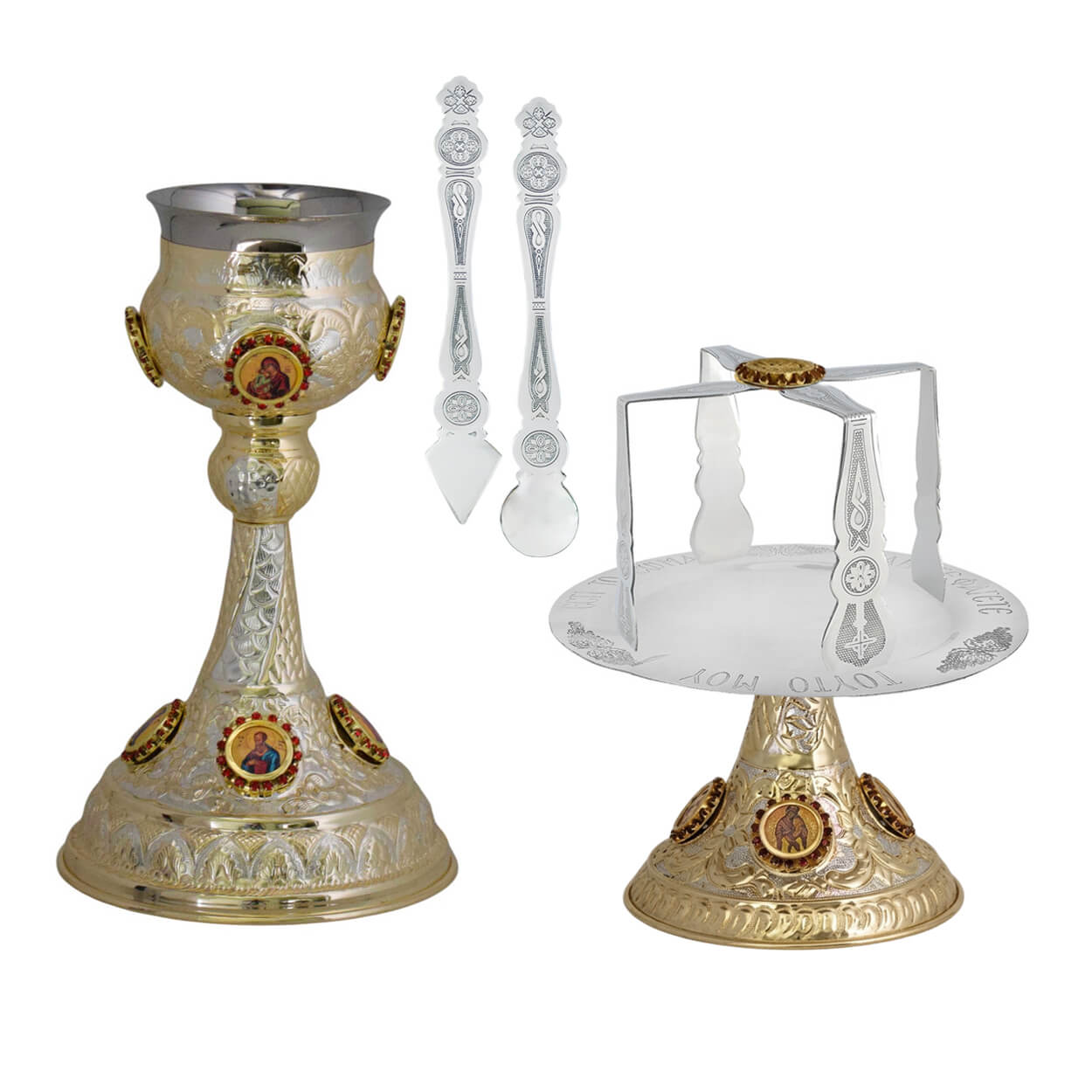 Chalice Set 500Ml Smalto Silver and Gold Color | 1392