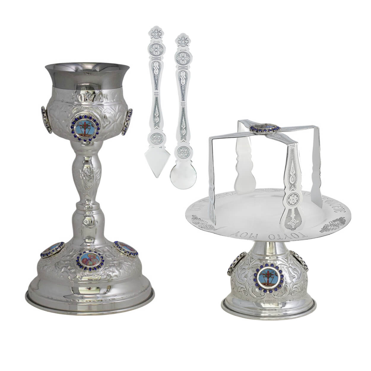 Chalice Set 500Ml Silver Plated Smalto | 1393